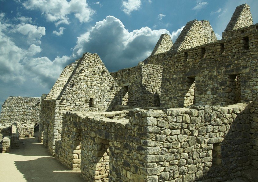 Machu Picchu Blick auf Gebäude