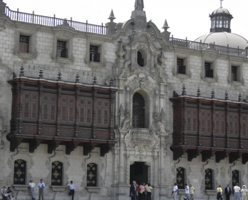 Der Palast des Erzbischofs in Lima