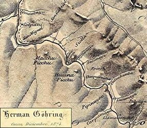 Herman Göhring Karte Machu Picchu von 1874