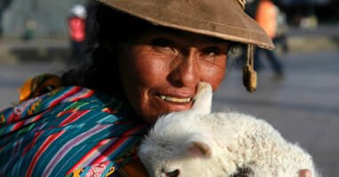 Cholita and her baby lama