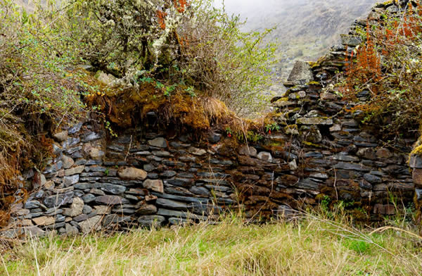 Restos de arquitectura doméstica en Pucuyuta